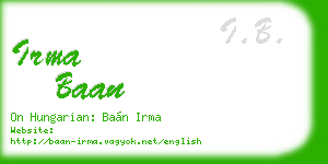 irma baan business card