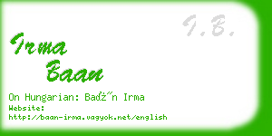 irma baan business card